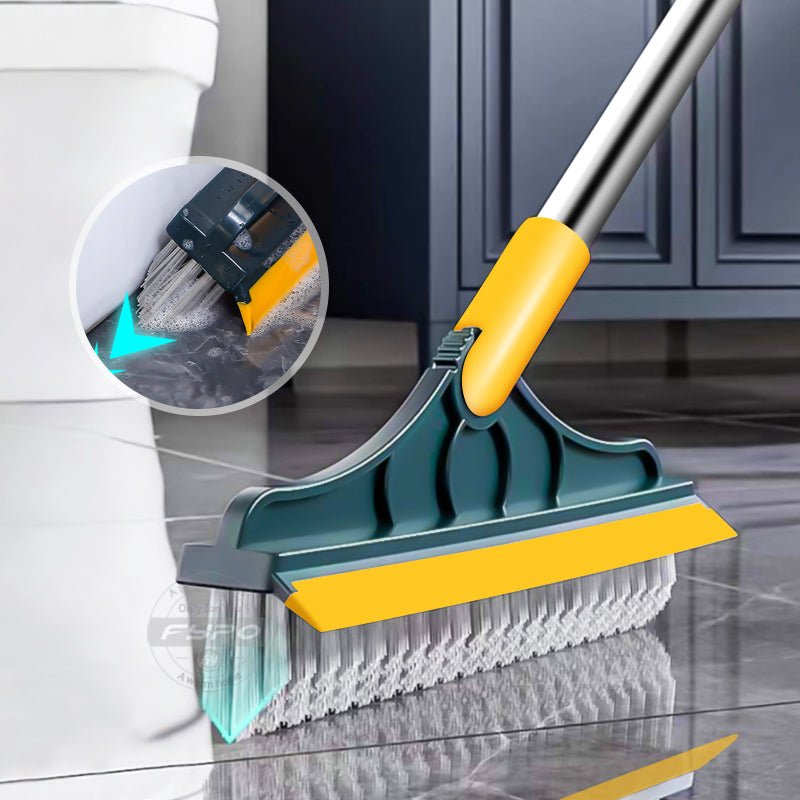 2 In 1 Floor Scrub Cleaning Brush With Removable Long Handle.