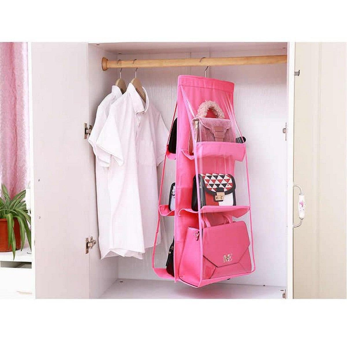 6 Pocket Double Sided Hand Bag / Purse Organizer