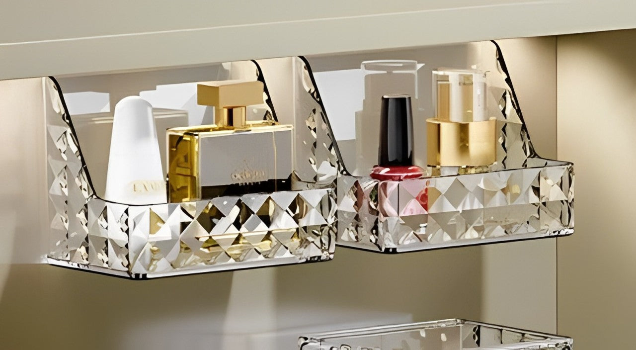 Acrylic Wall-Mounted Cosmetic Organizer Rack