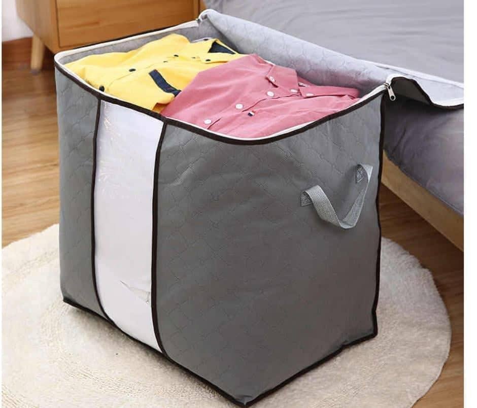 Pack Of 5 - Non Woven Foldable Grey Storage Bag.